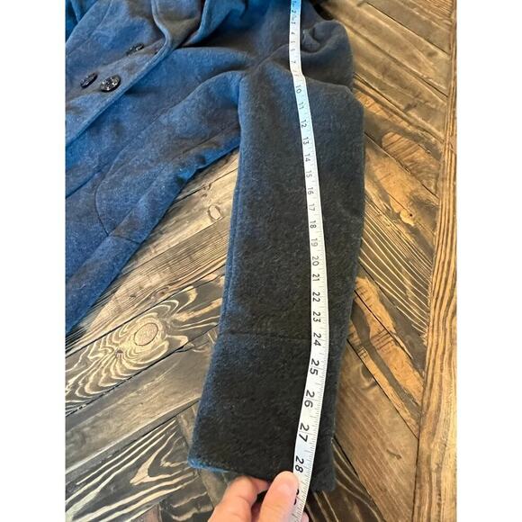 Steve Madden Wool Blend Pea Coat Jacket Women Medium Gray Neutral Minimalist - Picture 8 of 13